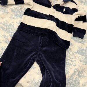 Ralph Lauren Navy and White Striped Baby Outfit